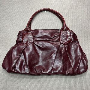 Vintage burgubdy slouchy 2000s shoulder bag Y2K vegan leather purse